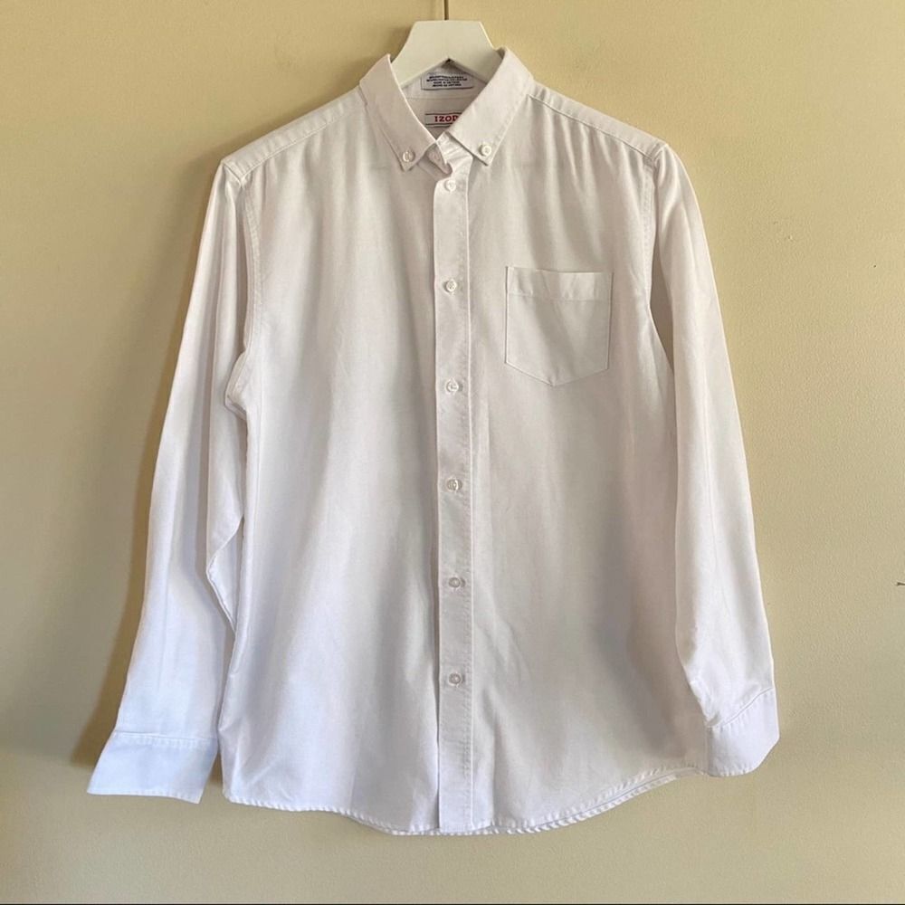 IZOD Boys White Long Sleeve Button Down 18